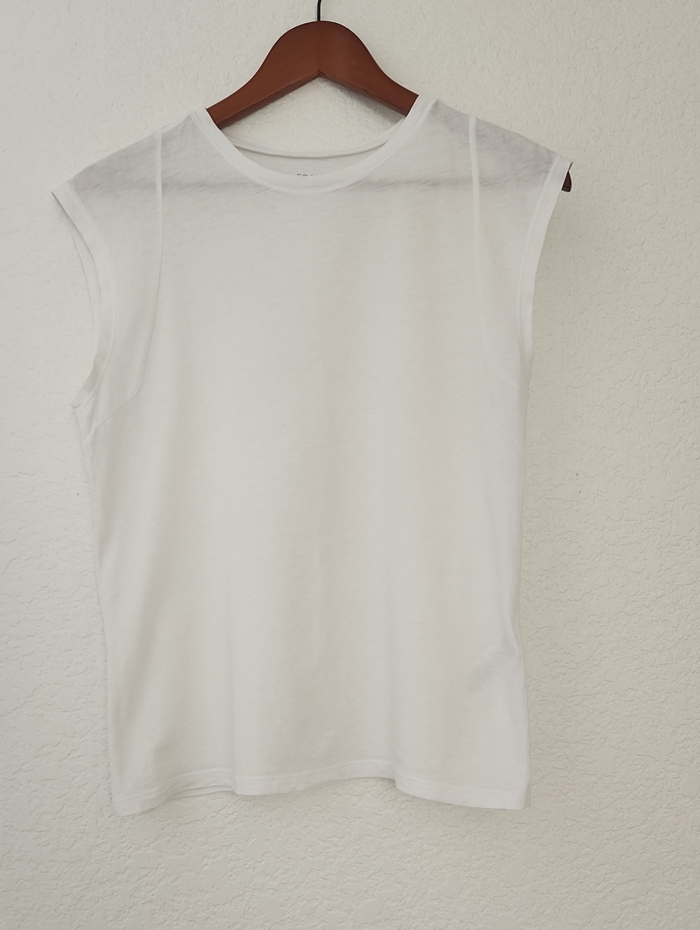 Frame Cotton Denim White Sleeveless Tank Top